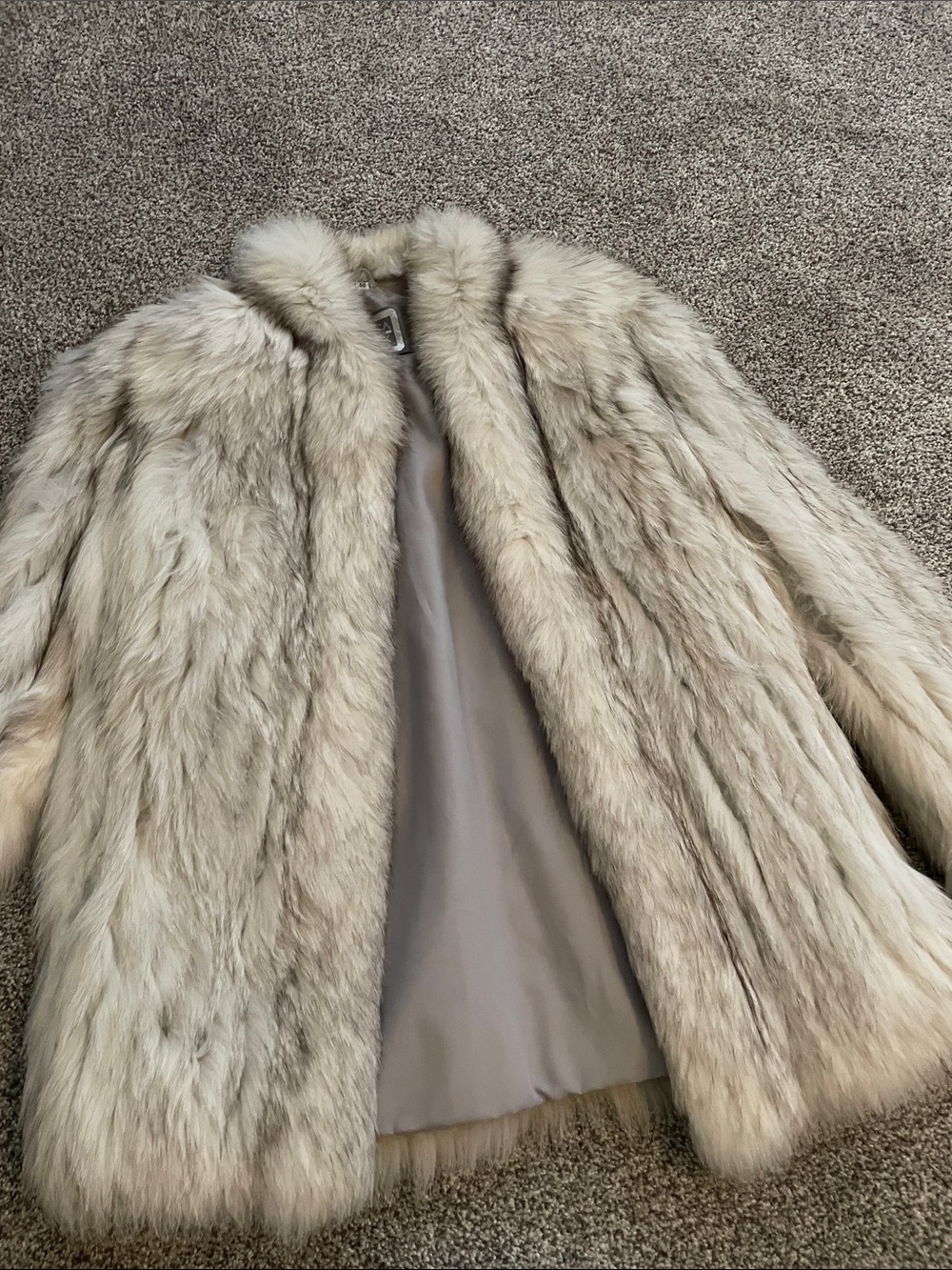 Saga Furs Cream and Light Taupe Plush Fur Jacket